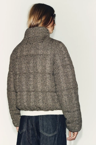 Стеганый анорак-бомбер с узором «косы» и теплоизоляцией- Заказать в России