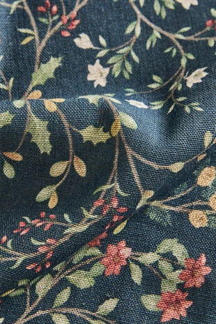 Столовое полотенце из хлопка и льна с цветочным рождественским узором- Заказать в России