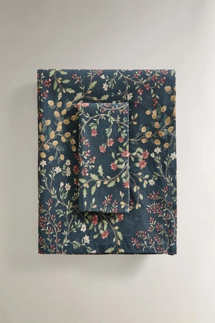 Столовое полотенце из хлопка и льна с цветочным рождественским узором- Заказать в России