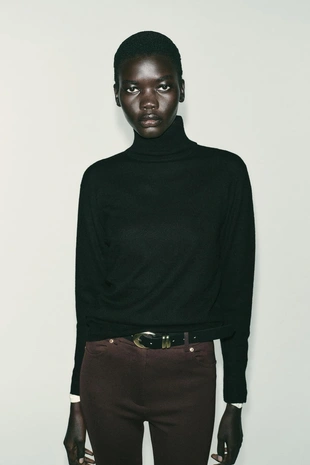 Купить Zara Джеггинсы со средней посадкой и ремнем