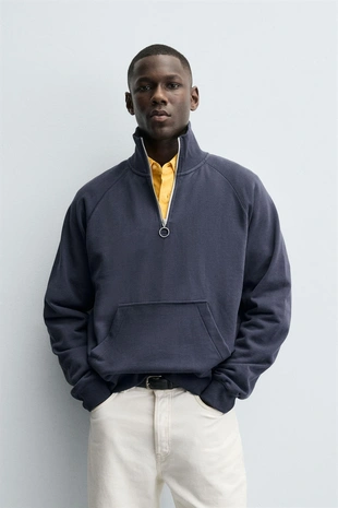 Купить Zara Толстовка с воротником на молнии