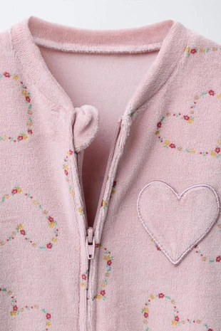 Dusty pink | 8501/340/676 - Zara Комбинезон VELVET HEARTS AND FLOWERS