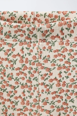 BEAR SWEATSHIRT AND RIBBED FLORAL LEGGINGS SET- Заказать в России