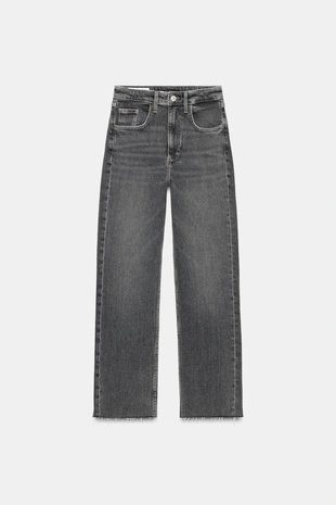 Укороченные расклешенные джинсы TRF с высокой посадкой- Заказать в России