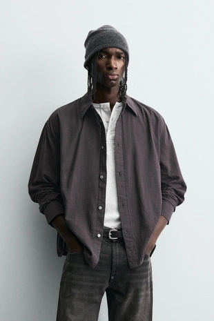 Купить Zara Рубашка RELAXED FIT в клетку