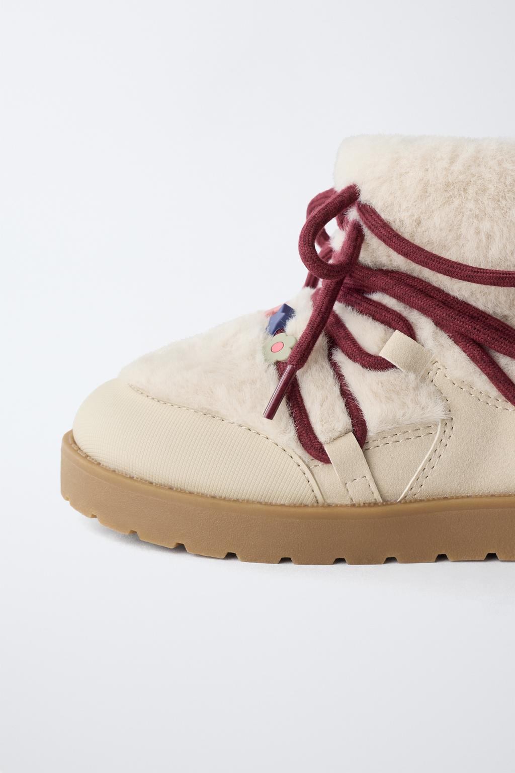 БОТИНКИ С БИСЕРОМ И ИСКУССТВЕННЫМ МЕХОМ