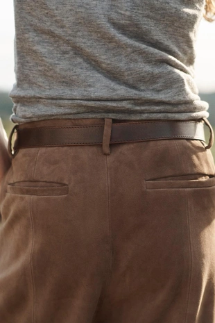 Брюки DARTED из замши 100% LIMITED EDITION- Заказать в России