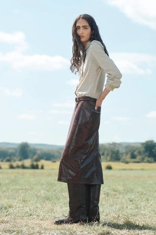 Купить Zara Кожаные ботинки до колена LIMITED EDITION в стиле броги