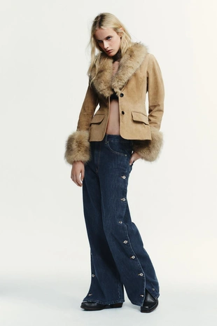 Джинсы TRF BAGGY со средней посадкой и пуговицами- Заказать в России