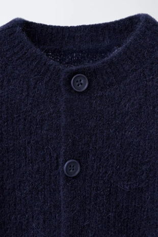 Navy blue | 2582/650/401 - Zara Кардиган из шерсти и альпаки