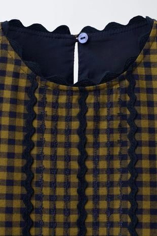 Платье в клетку с волнистым краем- Заказать в России