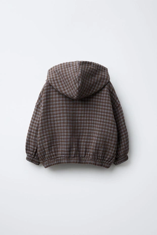 Купить Zara Куртка-рубашка в клетку с капюшоном