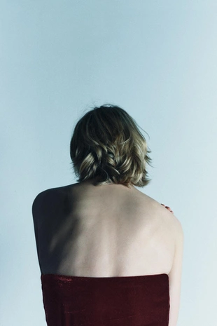 Dark red | 5919/630/641 - Zara Бархатное платье с открытыми плечами — LIMITED EDITION