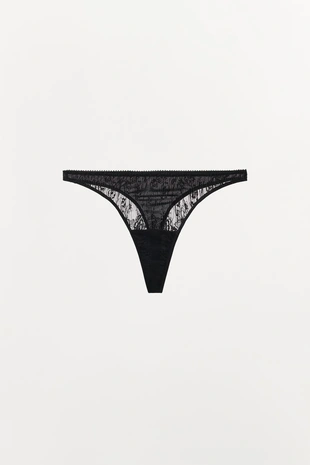 Трусы-танга из кружева с цветочной вышивкой- Заказать в России