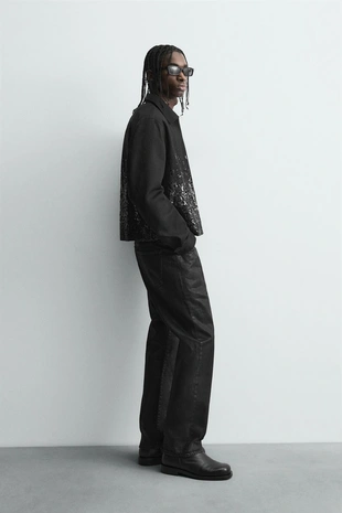 Укороченная куртка с пайетками- Заказать в России