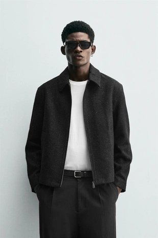 Укороченная куртка блестящая текстурированная- Заказать в России