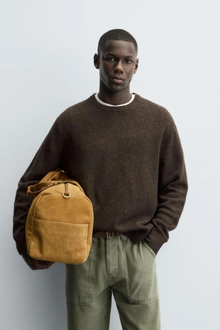 Свитер классического кроя из смесовой шерсти- Заказать в России