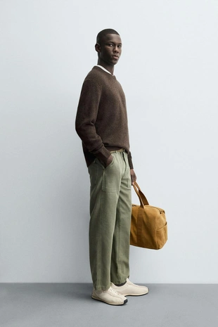 Свитер классического кроя из смесовой шерсти- Заказать в России