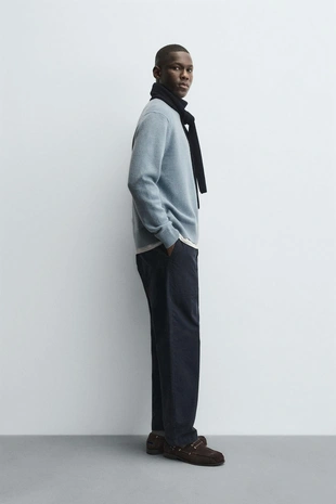 Свитер классического кроя из смесовой шерсти- Заказать в России