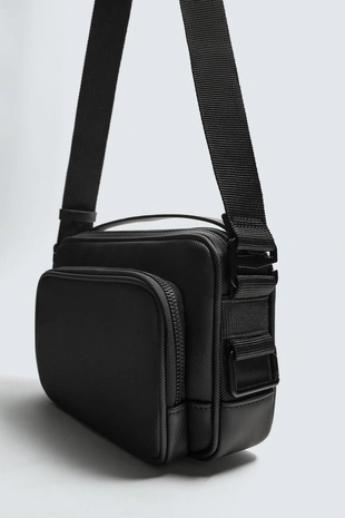 Black | 3501/720/800 - Zara Сумка с плечевым ремнем и текстурой