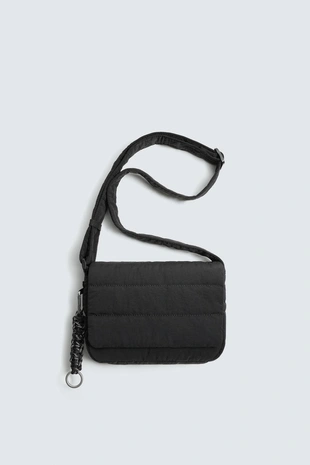 Black | 3509/620/800 - Zara Стеганая нейлоновая сумка