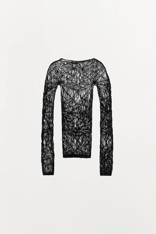 Black | 1758/651/800 - Zara Бесшовная полупрозрачная футболка ограниченной серии