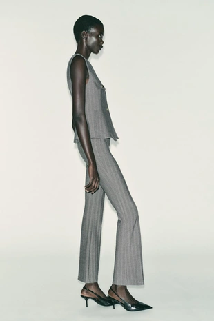 Grey | 8372/559/802 - Zara Жилет «ёлочка» расклешённого кроя