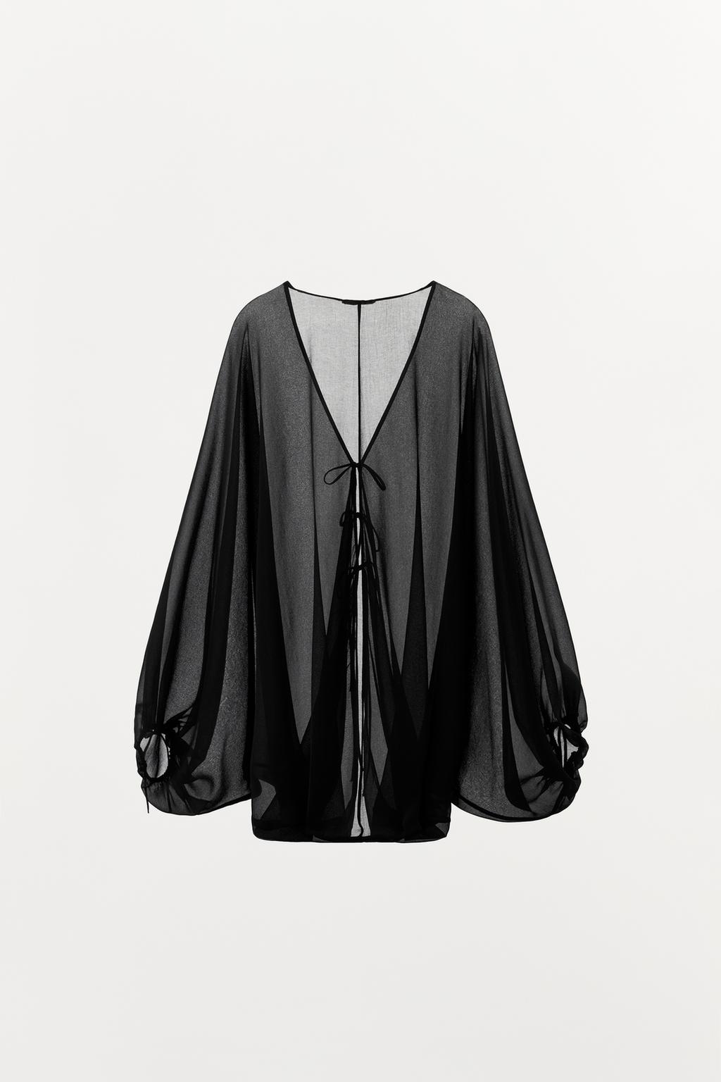 ТОП ИЗ ЖОРЖЕТА С ОБЪЕМНЫМИ РУКАВАМИ, ОГРАНИЧЕННАЯ СЕРИЯ