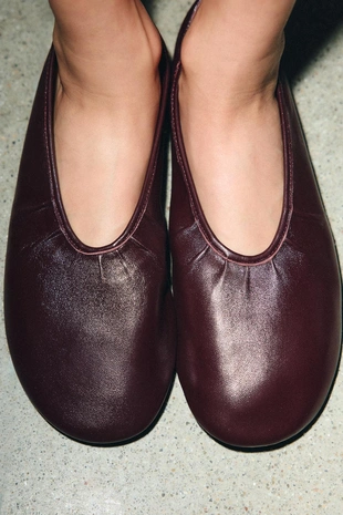 Burgundy Red | 3593/610/624 - Zara Балетки из мягкой кожи