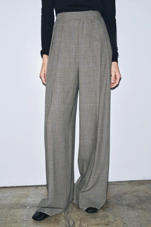 Купить Zara Брюки в клетку с защипами — ZW COLLECTION