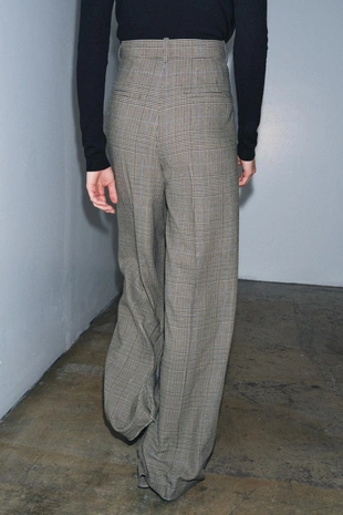 Beige | 9170/883/710 - Zara Брюки в клетку с защипами — ZW COLLECTION