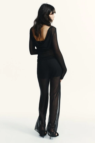 Струящиеся полупрозрачные брюки- Заказать в России