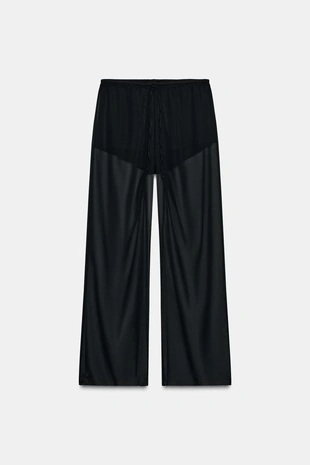 Струящиеся полупрозрачные брюки- Заказать в России