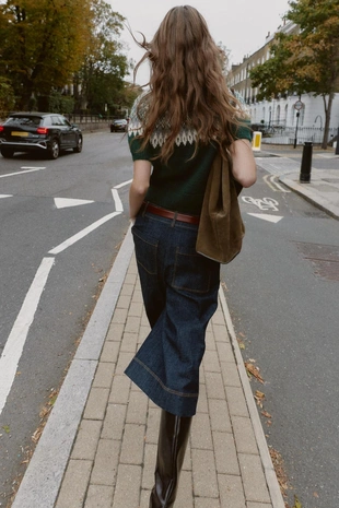 Жаккардовый трикотажный кардиган с короткими рукавами- Заказать в России