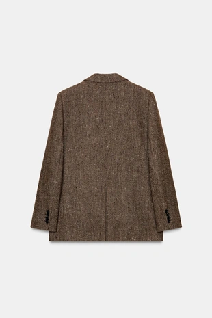 Блейзер из смесового льна с узором в елочку — ZW COLLECTION- Заказать в России