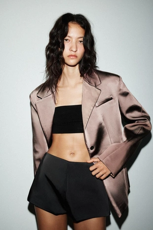 SATIN BLAZER WITH BACK VENTS- Заказать в России