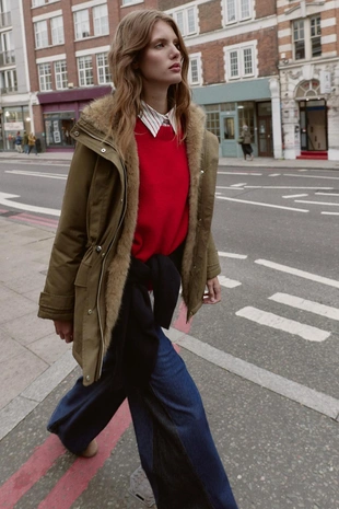 Стеганая парка с внутренней отделкой под мех- Заказать в России