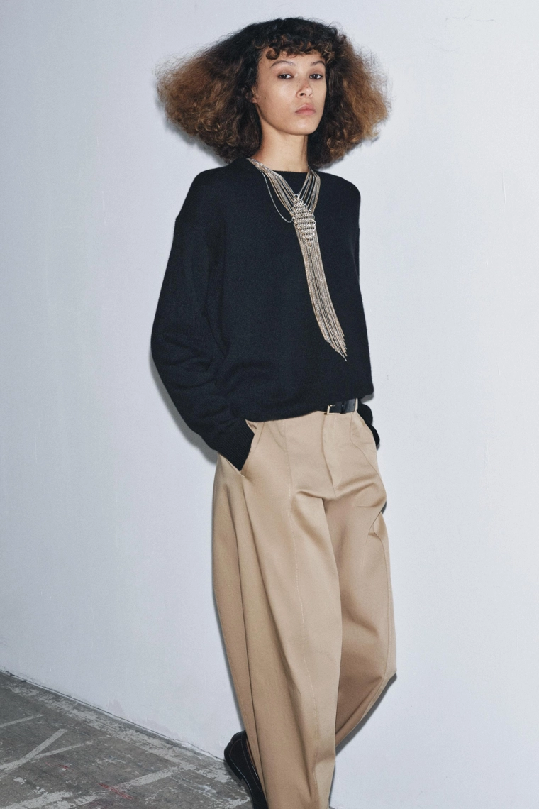 Кашемировый свитер с длинным рукавом из 100%