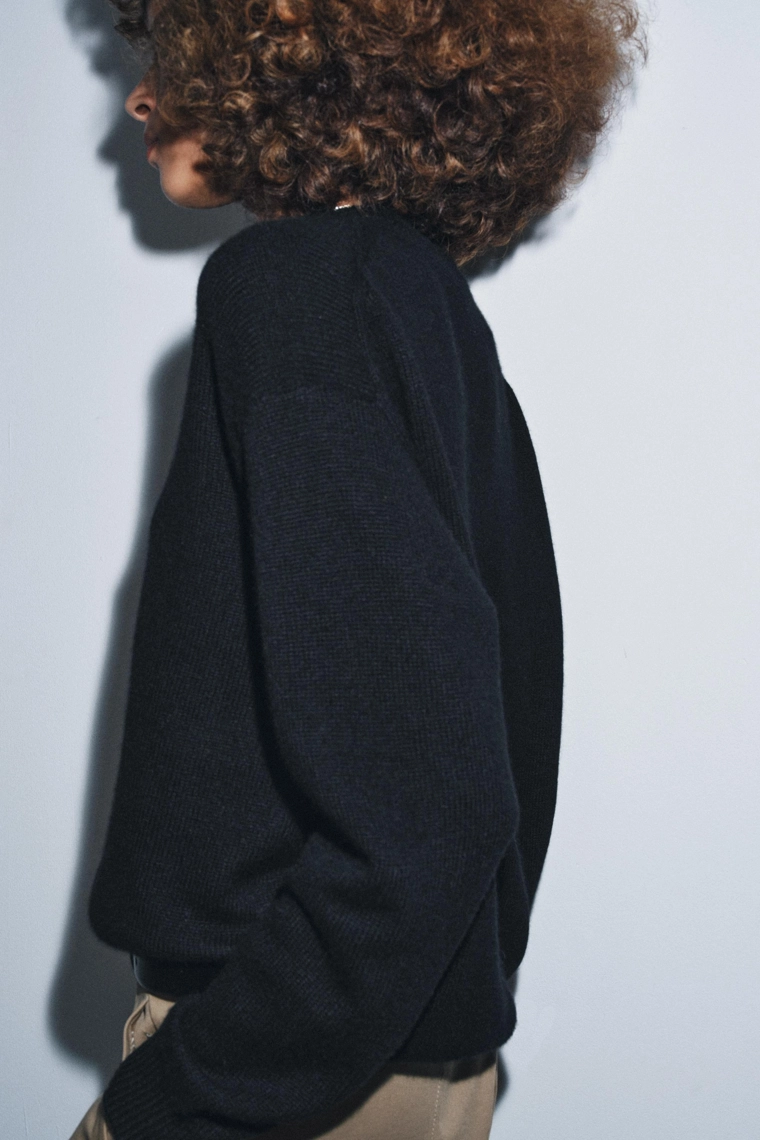 Кашемировый свитер с длинным рукавом из 100%