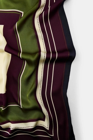 Платок в полоску с принтом- Заказать в России