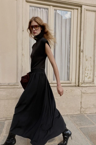 Длинное комбинированное платье- Заказать в России