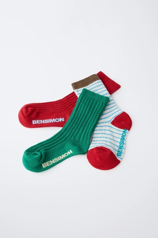Набор из трех пар носков с принтом BENSIMON ® X ZARA- Заказать в России