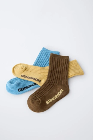 Набор из трех пар носков с принтом BENSIMON ® X ZARA- Заказать в России