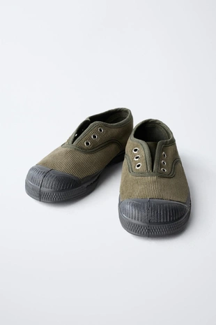 Khaki Green | 7481/630/032 - Zara Кеды из вельвета BENSIMON ® X ZARA