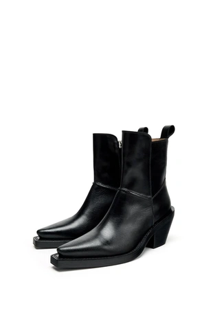 Купить Zara Кожаные ботильоны в ковбойском стиле LIMITED EDITION