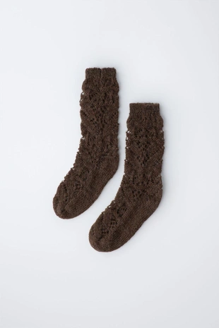 Носки из толстого вязаного шерстяного и альпака