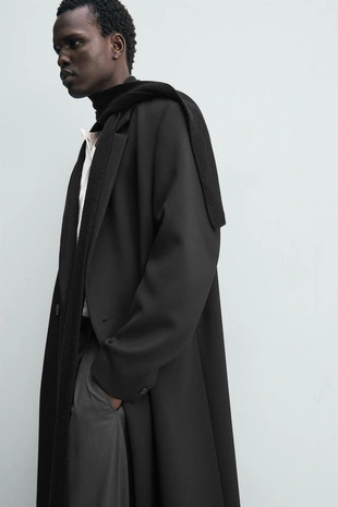 Двубортное пальто RELAXED FIT- Заказать в России