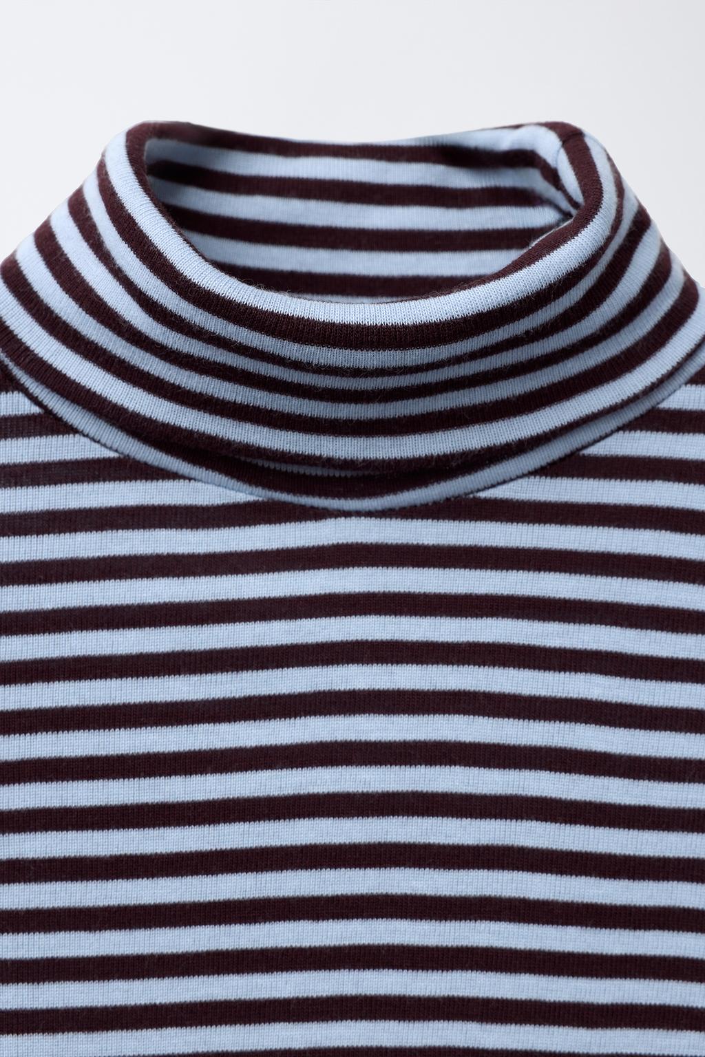 ЛОНГСЛИВ В ПОЛОСКУ С ВОРОТНИКОМ-СТОЙКОЙ BENSIMON ® X ZARA