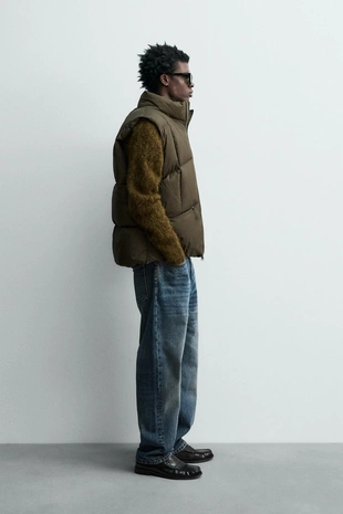 Стеганый жилет из 100% перьев- Заказать в России