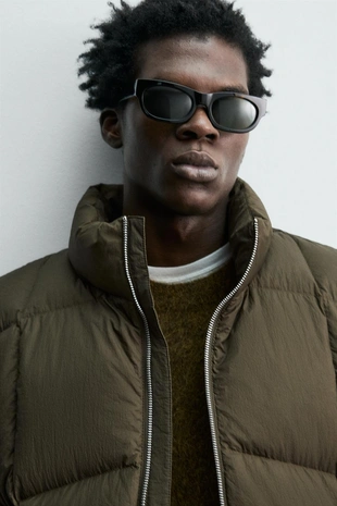 Стеганый жилет из 100% перьев- Заказать в России